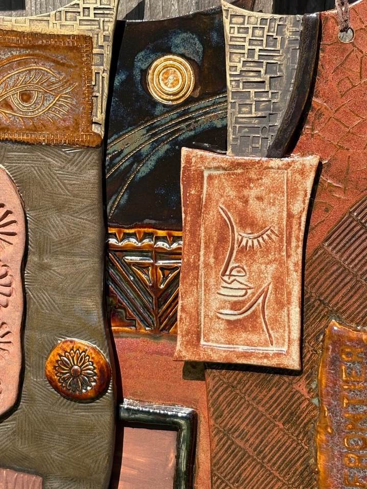 Pottery wall hanging decoration hand built at ClayByKirt small studio - Image 1 of 4