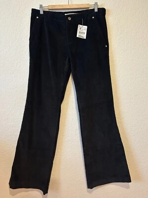 Zara TRF Co Black Flare Corduroy Pants 100% Cotton Boho Festival Sz 10 Long NWT - Image 1 of 4