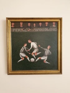 Jerzy Marek Footballers Oil on Board 1972 Newcastle United? - Bild 1 von 12