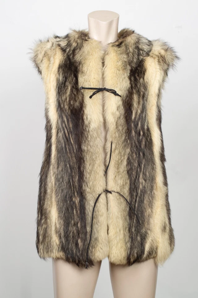 Elegant, Luxury, Warm, 100% REAL, Coyote Fur, Lady, Women, Vest, Size M, Vintage - Image 1 of 3