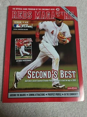 2009 MLB Cincinnati Reds Baseball Official Reds Magazine April - May 2009  - Image 1 of 3