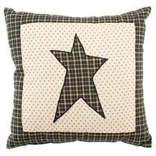 Kettle Grove Cream & Black Patchwork Star Applique Pillow 10" Square