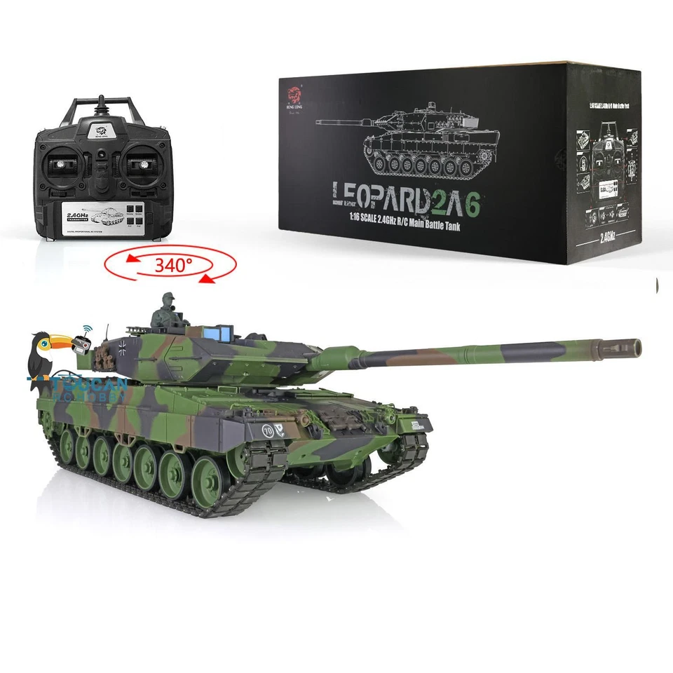 Henglong 1/16 7.0 Plastic Leopard2A6 RTR BB IR RC Tank 3889 Smoke Barrel Recoil - Image 1 of 4
