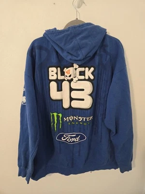 Ken Block Monster Ford DC Zapatos Cremallera Completa Sudadera con Capucha XL Azul # 43 Y2K - Imagen 1 de 4