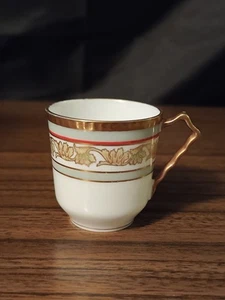 Limoges Coronet Demitasse Cup George Borgfeldt 6cm Tall White Gold Green  - Picture 1 of 5