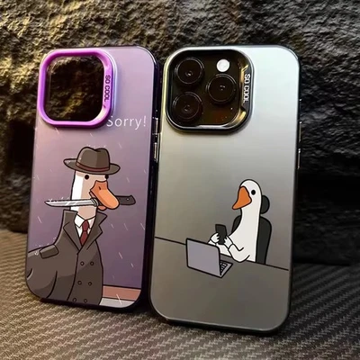 Case For iPhone 16 Pro Max 15 14 13 12 Mini 11 XR XS 7 Cartoon Duck Phone Cover - Image 1 of 4