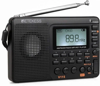 Retekess V115 Portable Radio Small Shortwave Radio USB-C Rechargeable AM/FM JP - Image 1 of 4