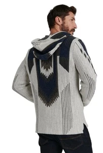 LUCKY BRAND Men’s M Southwestern Baja Hooded Knit Sweater Aztec Beach MSRP $129 - Picture 1 of 13