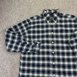 Camicia uomo VINTAGE Nautica con bottoni taglia media blu verde a quadri manica lunga - Foto 1 di 13