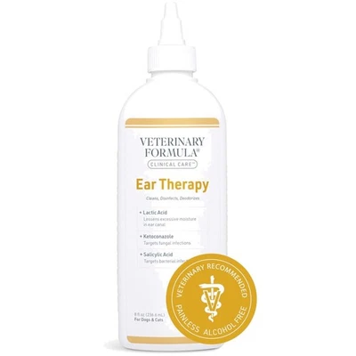 Cuidado clínico terapia del oído 8 oz - Limpiador de oídos suave para gatos y perros Foto 1 de 4