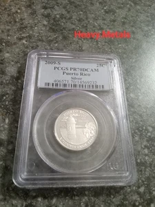 2009-S PUERTO RICO Silver Proof Quarter PR70 PCGS LOW PRICE!! - Picture 1 of 6