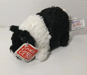 Peluche cochon noir et blanc Gund Telus nommé "LUCIE" neuve avec étiquettes neuve avec étiquette - Photo 1 sur 5