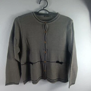 Pursuit De Ideal Cardigan Button Up Knit Sweater Long Sleeve Grey - Picture 1 of 5