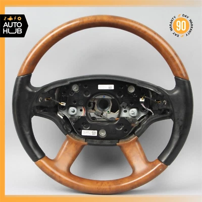 07-10 Mercedes W216 CL550 Driver Steering Wheel w/Paddle Shifters Designo Wood - Image 1 of 4