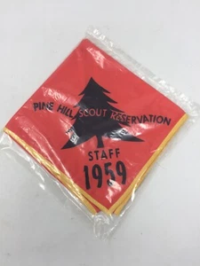 Vtg Brand New 1959 Boy Scouts Pine Hill Scout Reservation Staff Neckerchief BSA - Picture 1 of 8