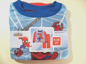 NEW BOY'S MARVEL SUPERHERO ADVENTURES SPIDER-MAN 2 PC FLEECE PAJAMA SET 2T - Picture 1 of 3