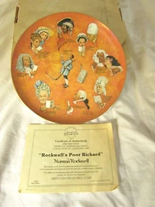 Norman Rockwell 'ROCKWELL'S POOR RICHARD' Collector Plate 1st Ltd. Edt. COA - Picture 1 of 5