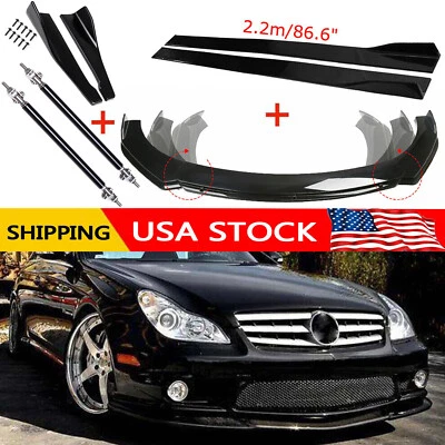 Front Rear Bumper Lip Spoiler Body Kit Splitter Side Skirt For Mercedes Benz E Foto 1 de 4