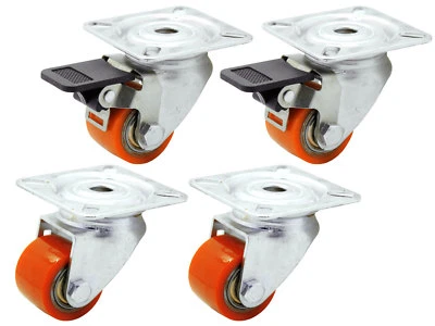 BS-ROLLEN Polyurethan Rollen Lenk + Brems Ø 35 mm Kompakt EXTREM Schwerlast Rolle 400 Kg