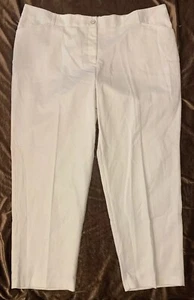 Womens Plus Size Dress Pants Sz 24W White Straight Leg Tummy Control Stretch NEW - Picture 1 of 12