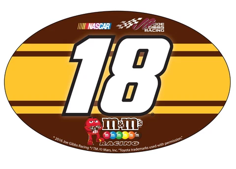 NASCAR #18 Kyle Busch Oval Magnet-NASCAR Magnet-NEW for 2016! Cover