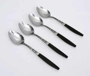 (4) INTERPUR INR2 STAINLESS JAPAN - 6 3/4" TEASPOONS - BROWN HANDLE - VERY NICE - Picture 1 of 5