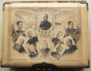 Original 1898 Musical Celluloid Photograph Album MCKINLEY & HIS HEROS Sp Am War - Picture 1 of 8