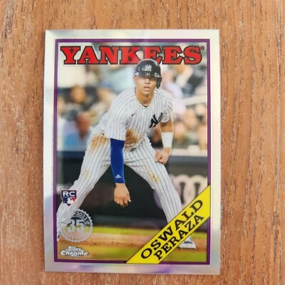 2023 Topps Chrome 1988 Topps Baseball Oswald Peraza RC #88BC-16 Yankees Rookie  - Image 1 of 2