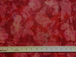 KONA BAY Fabric Old World Floral Roses Dark Red Reds Variegated Background - Picture 1 of 2