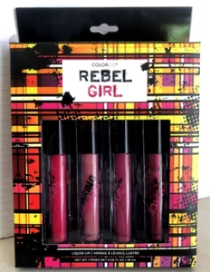 Colorco Rebel Girl Liquid Lip 4 Pack Shine~Matte~Demi Matte~ Metallic- Lipstick - Picture 1 of 4