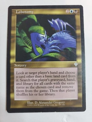 MTG Magic The Gathering Card Lobotomy Sorcery Dual Blue Black Invasion 2000 - Image 1 of 2