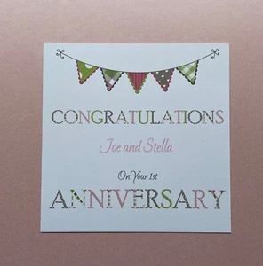Tarjeta de aniversario de boda personalizada - hija yerno, pareja, mamá y papá - Imagen 1 de 1