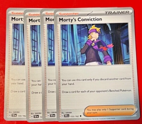 4x Morty's Conviction 155/162 Pokémon TCG Temporal Forces - Playset NM Trainer - Image 1 of 1