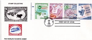 1986 #2201a STAMP COLLECTING BOOKLET PANE O'SIZE FDC KMC VENTURE CACHET UA GEM! - Picture 1 of 1