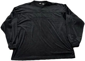 Vtg 90s Starter Crushed Velvet Mens Size Xong Sleeve T-Shirt Crewneck Black - Picture 1 of 4