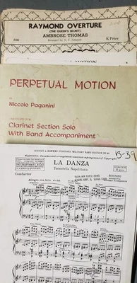 Concert Band Sheet Music La Danza Rossini Pepetual Motion Paganini Clarinet  - Image 1 of 4