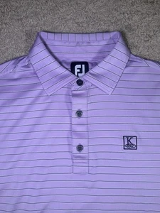 Polo de golf Footjoy para hombre manga corta púrpura rayas Dri-Fit talla mediana - Imagen 1 de 6