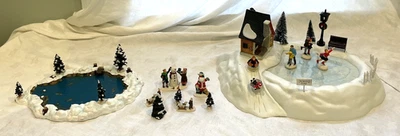 2 De Colección Lemax Christmas Village Colección Mill Estanque y Estanque de Patinaje Foto 1 de 4