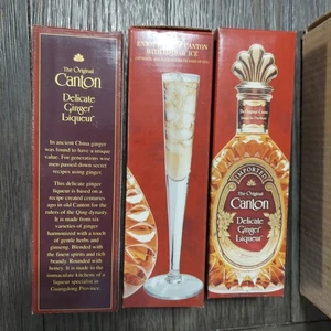 De colección Cantón Delicado Licor de Jengibre Tallo Cordial Vidrio En Cajas Originales Juego de 11 - Imagen 1 de 14