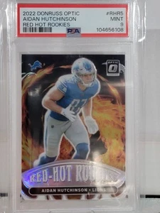 AIDAN HUTCHINSON 2022 DONRUSS OPTIC RED HOT ROOKIES RC PSA 9 - Picture 1 of 1