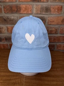 Kerri Rosenthal Baby Blue Embroidered White Heart Strapback Buckle Dad Hat - Picture 1 of 7