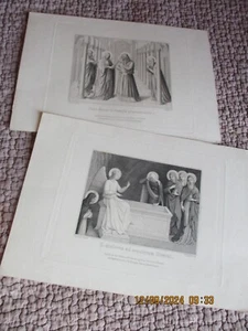 Ancienne Gravure Religieuse S Mulière ad Sepulerum Domini.Puer Jesus in Temple - Imagen 1 de 4