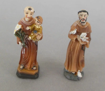 DEKOPROJEKT Heiliger Franziskus u. Heiliger Antonius Figuren 4 cm hoch 2 Stück Figuren