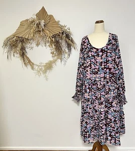 Friday Flamingo Dress Size 5 ( 22) Spot Print Midi Plus Size Event Party Boho - Picture 1 of 13