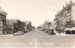 McCook Nebraska NE Main Street North Adv Clock Woolworth c1940 RPPC Postcard 783 - Picture 1 of 2
