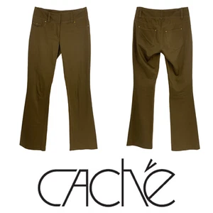 Pantalones Britney vintage Y2K Cache talla 0 marrón oliva tiro bajo cintura ancha corte bota - Imagen 1 de 6