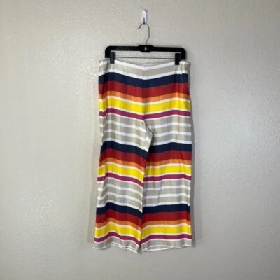 TRINA TURK-PANTS 8 SHANGRI LA COLLECTION BAY DRIVE CROPPED COLORBLOCK LISTRAS - Imagem 1 de 4