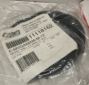 Liberty E-MVGAMAM-M-12 Micro Molded EDID Compliant 12' VGA Cable w/Stereo Audio - Picture 1 of 4