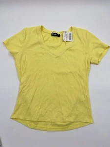 Popular 21 Ribbed Short Sleeve Shirt Vneck Size Large NWT - Picture 1 of 5