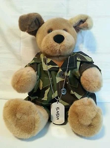   Army Puppy Plush with dog tag build a 🐻 workshop  10". - Picture 1 of 9